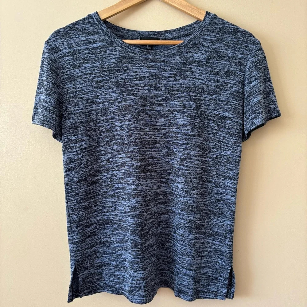 Wilfred| Aritzia| 'Divina' Casual Blue Heathered Blue/Dk Grey T-Shirt Sz Small